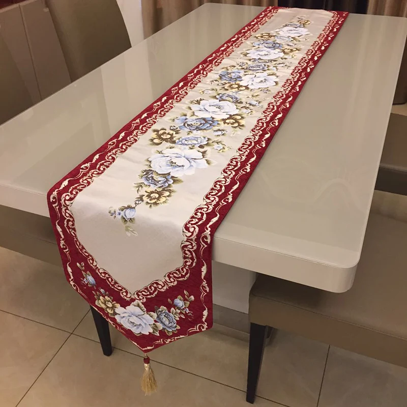 Chenille 100% Polyester woven wholesale modern dining table runner