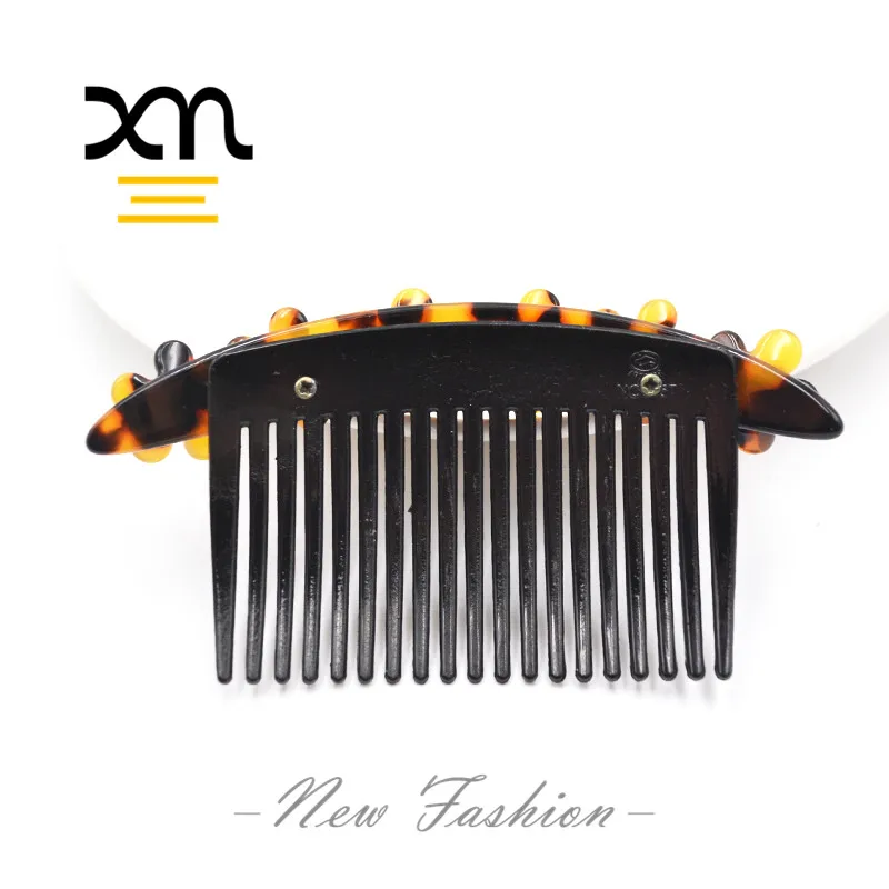 fancy resin hair comb pin with acetate flowers tortoise shell bridal hair combs for wedding plastic hair comb clips for women