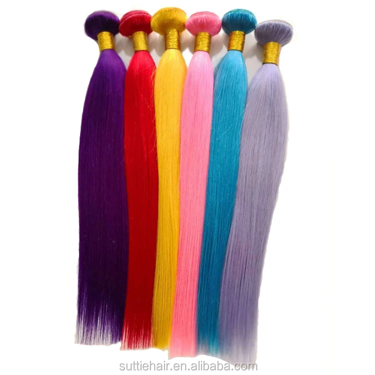 wholesale color human hair ombre hair bundles ,brazilian pink color hair extensions