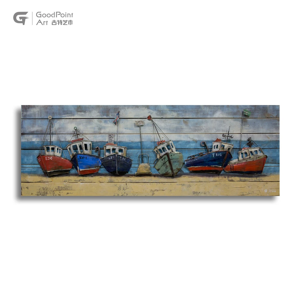 
Promotional rustic home decor artwork handpainted oil painting frames cheap 3d metal painting 