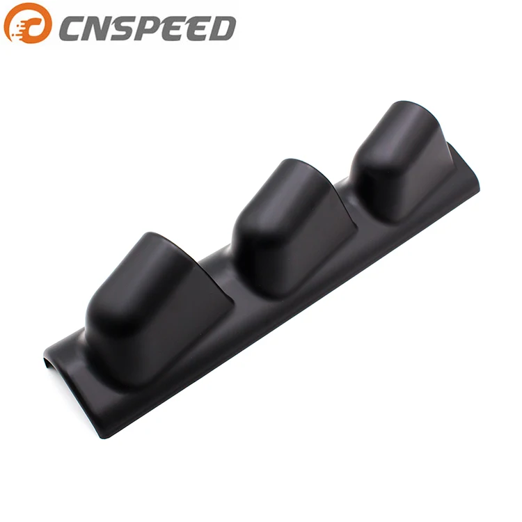 CNSPEED 2' 52mm Gauge Pod Triple Left Hand Pillar 3 Hole Meter Mount Holder Black ABS
