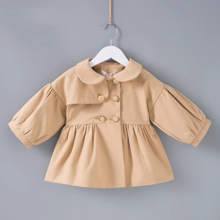 
girl clothing wholesale kids clothes baby girl windbreaker trench coat 