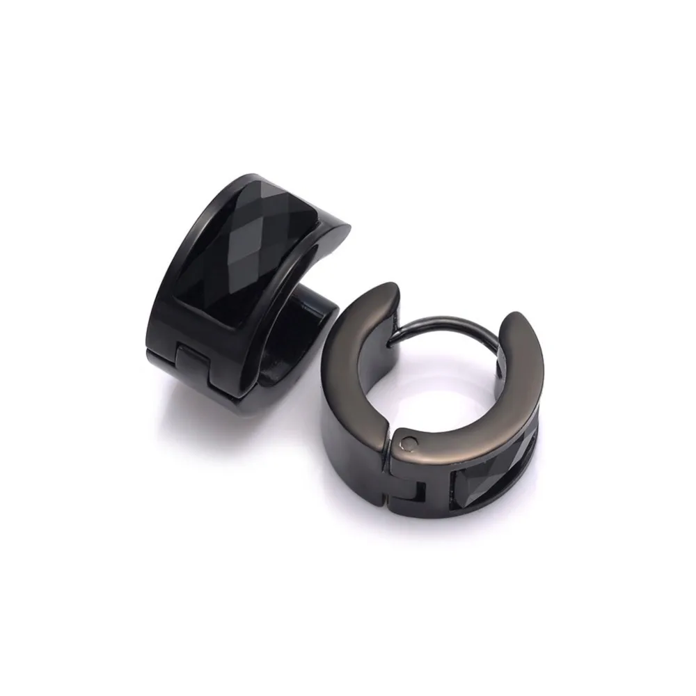 Black earring latest models stainless steel crystal cube beaded jewelry earring