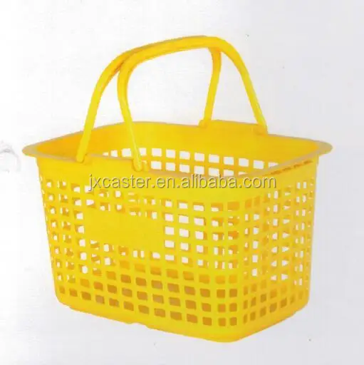 28L Custom available red wire plastic supermarket shopping basket with Single Handle
