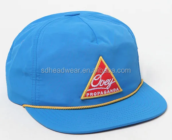 
High quality unstructure wholesale custom blank nylon rope snapback cap hat 