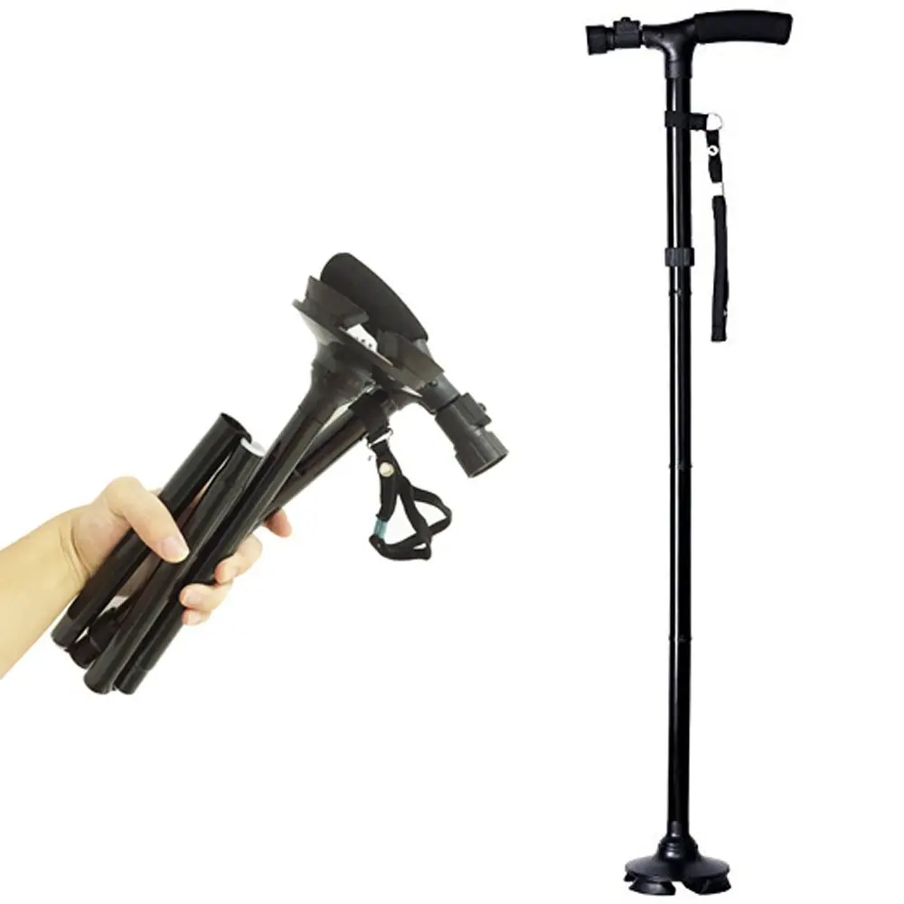 2018 best sale china suppliers medical equipement LED Folding old man telescopic walking stick,