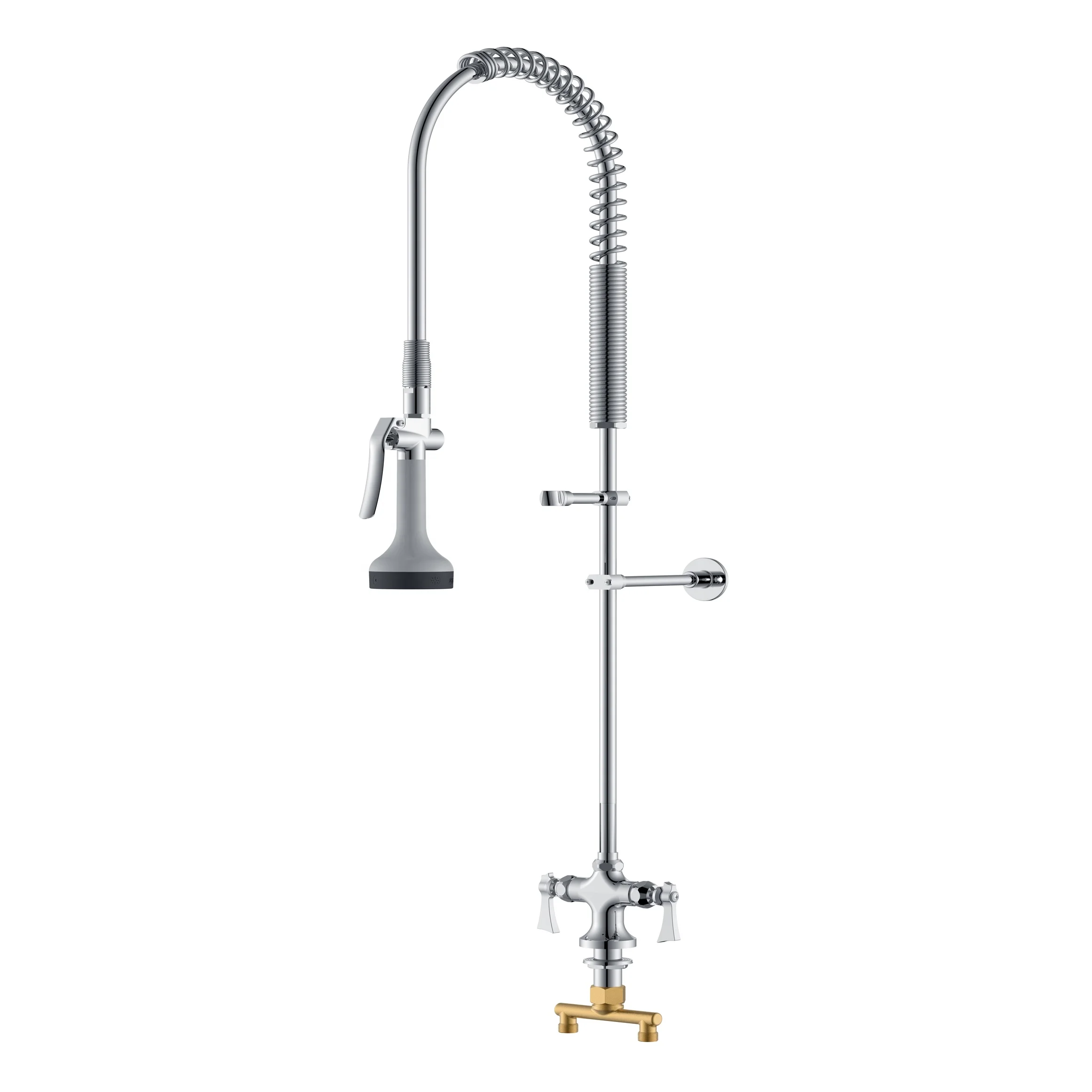 Pre Rinse Spring Loaded Kitchen Faucet With Pull Down Sprayer Gun Tapware