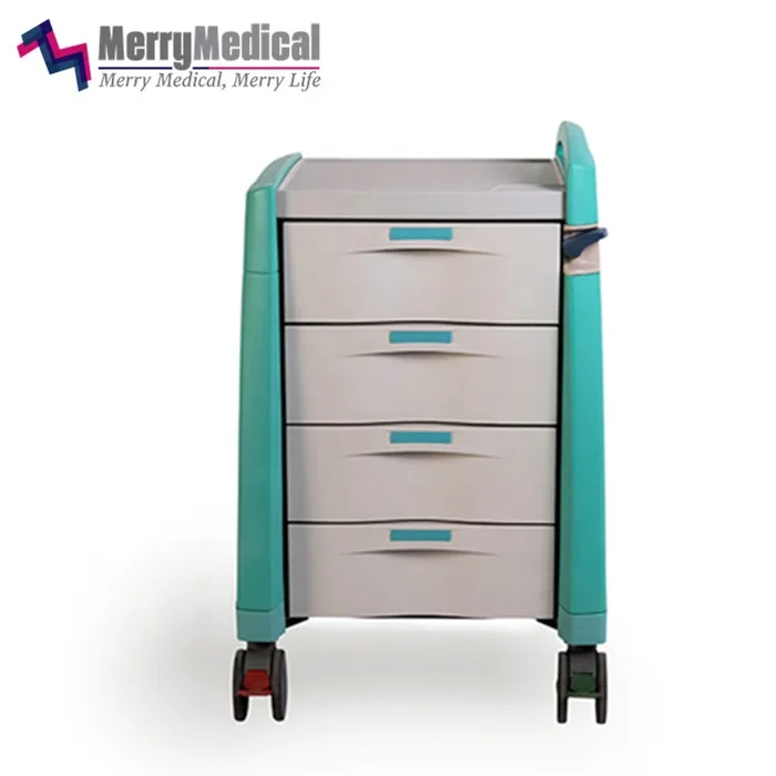 
4 Drawer Stable Secure ABS Medication Cart Hospital Trolley  (62161022994)