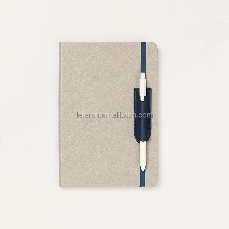
customized notebook with round ribbon custom paper notebooks with elastic band with pen holder 