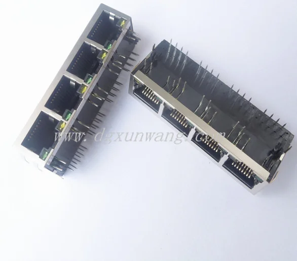 1/4 rj45 разъем 100 base-t w/светодио дный и emi