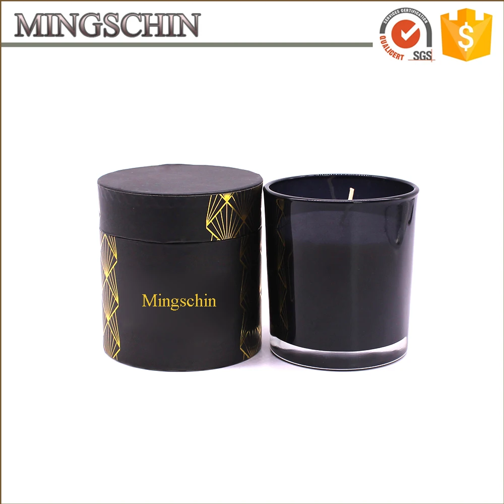 Luxury Candle Set White Frosted Glass jar and Box Scented Soy Wax Candle