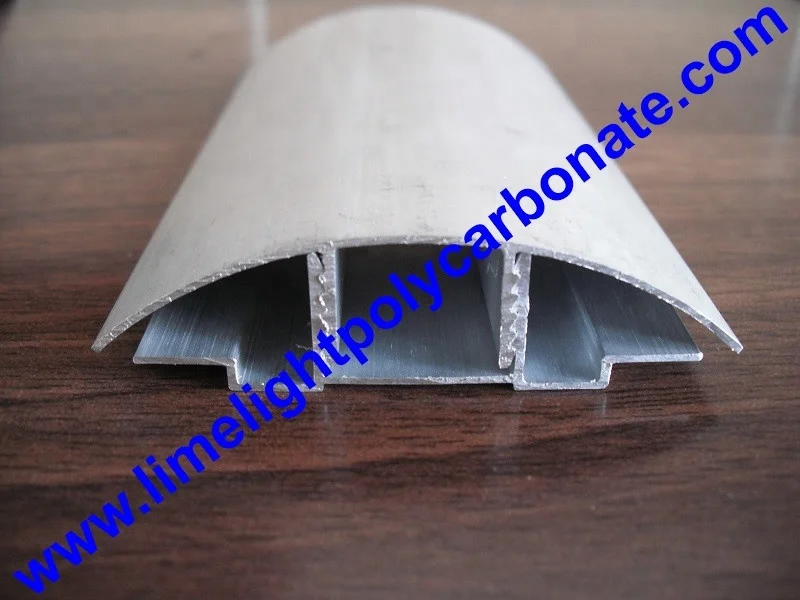 aluminium cap and base profile for greenhouse and polycarbonate roofing sheets