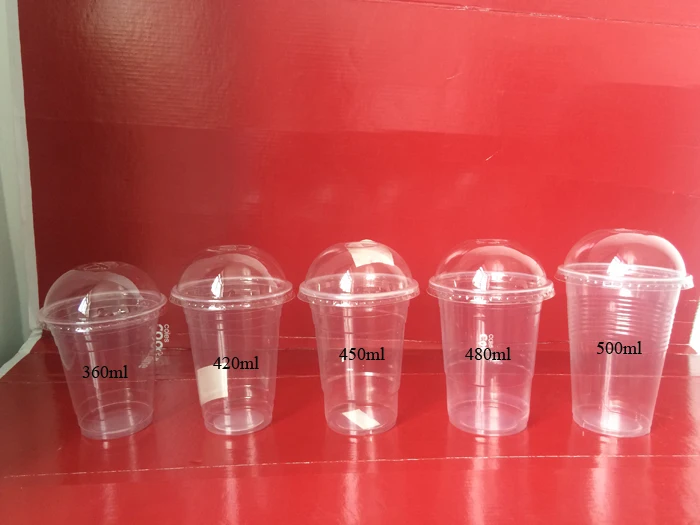 PP 15oz 450ml disposable tableware beverage drink coffee tea plastic cups with lids