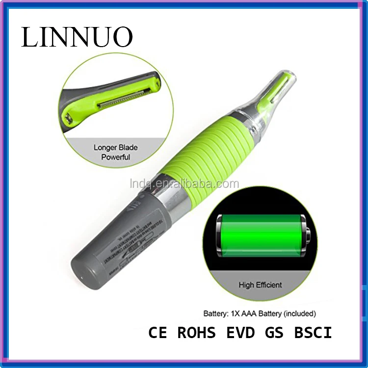 
green color battery nose hair trimmer 