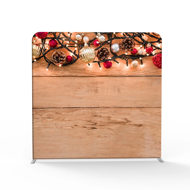 Portable aluminum tube tension fabric CMYK printing backdrop pillow case stand 8x8