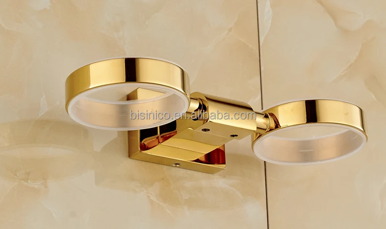 
Polace Style Gold Bathroom Accessory Wall Mounted Bathroom Cup and Tumbler Holder 