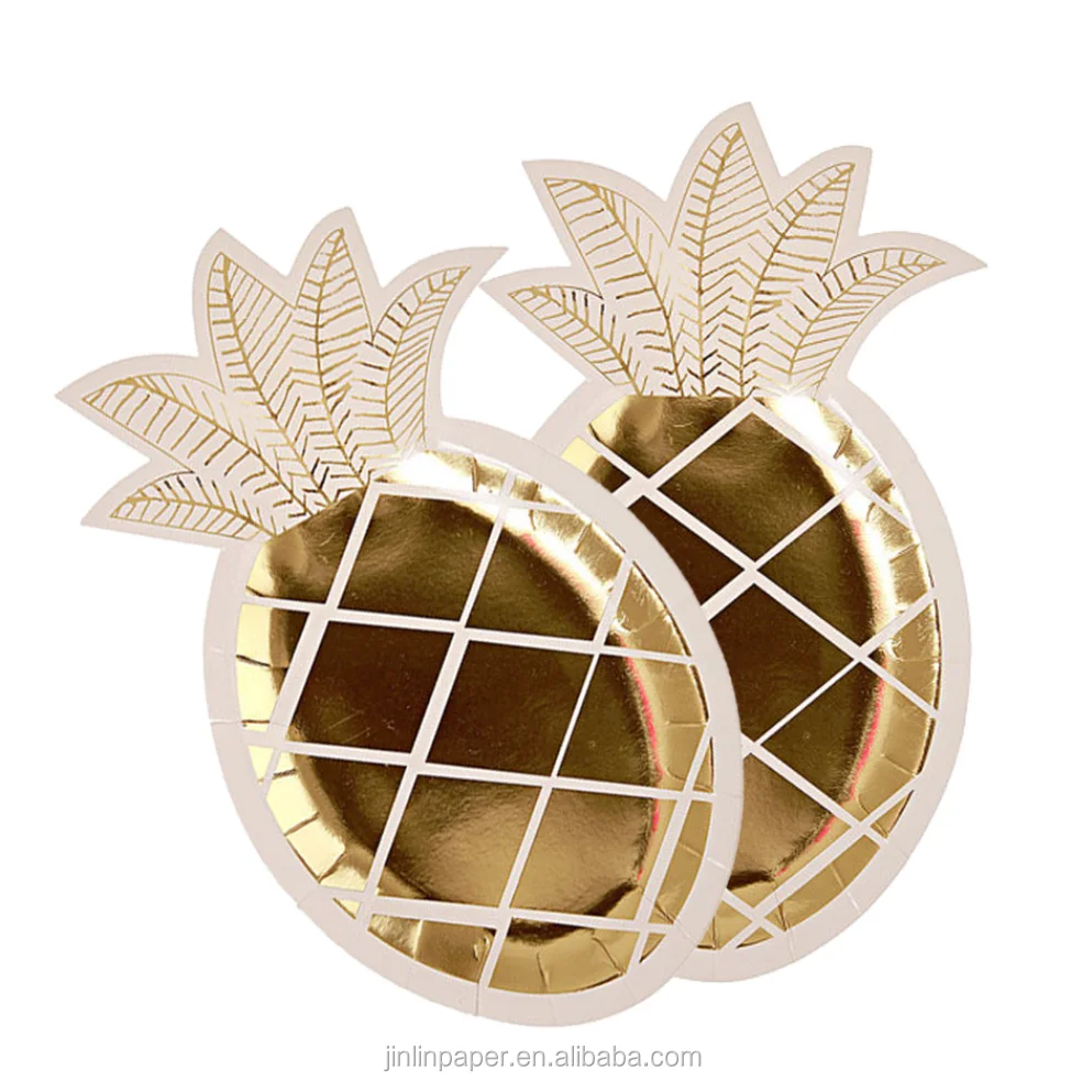 Pineapple Shape Paper Plates Cake Snack Party Decorations Plates