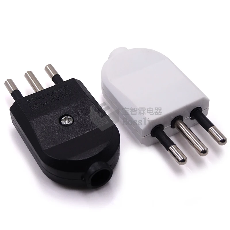 Italy ac power cord 3 pin rewireable plug Italian male rewireable plug