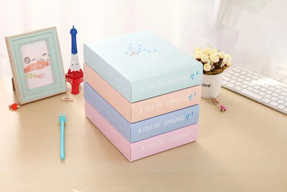 Wholesale Korea stationery gift set PU hardcover CMYK notebook + pen + washi tape