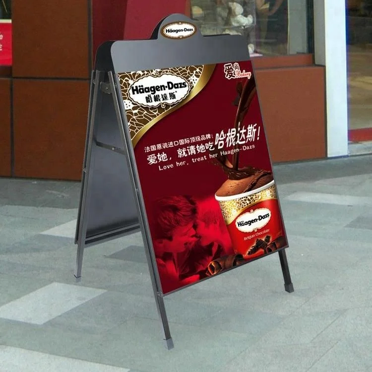 
Outdoor windproof double-sided iron A frame poster vertical billboard kt board display stand 