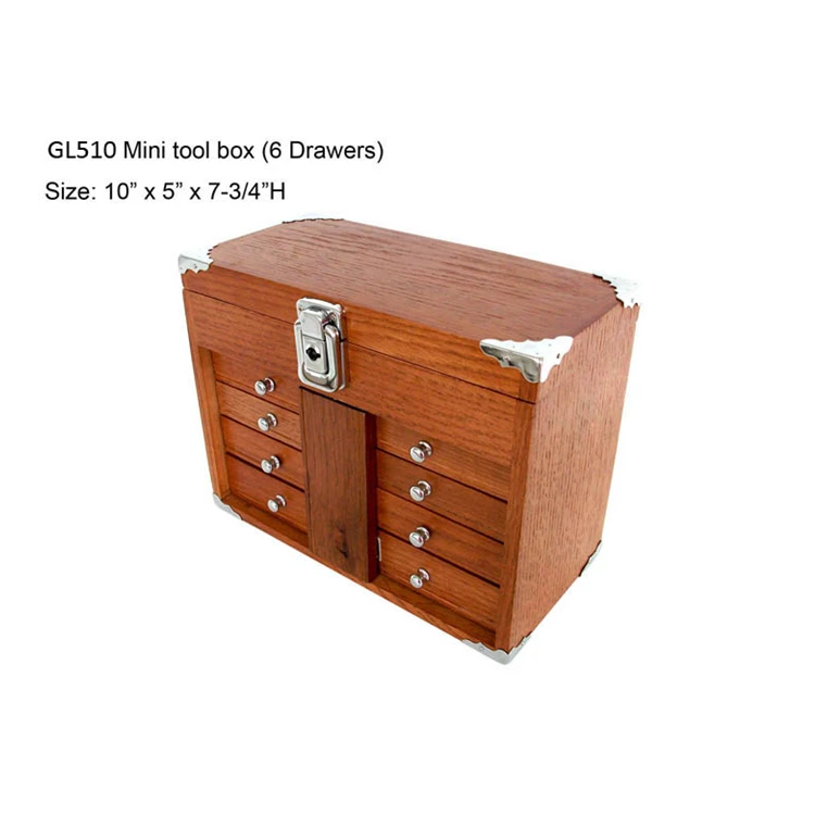 American Red Oak 6 Drawer Mini wood treasure chest