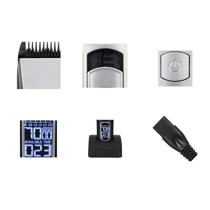 Professional LCD Hair Clipper Salon barber supplies shop equipment hair cutter electric private label trimmer men USB charger