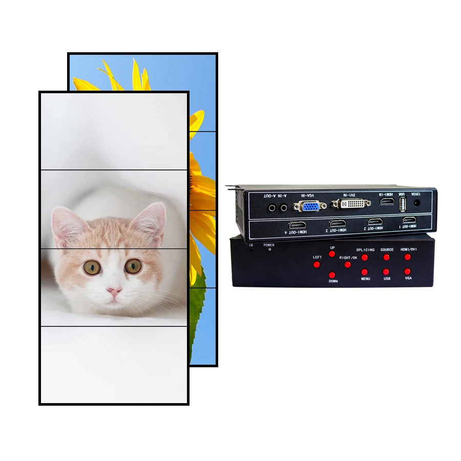 1*4 Fully-Digital Processing Channel Inside 180 Degree HD Video wall controller