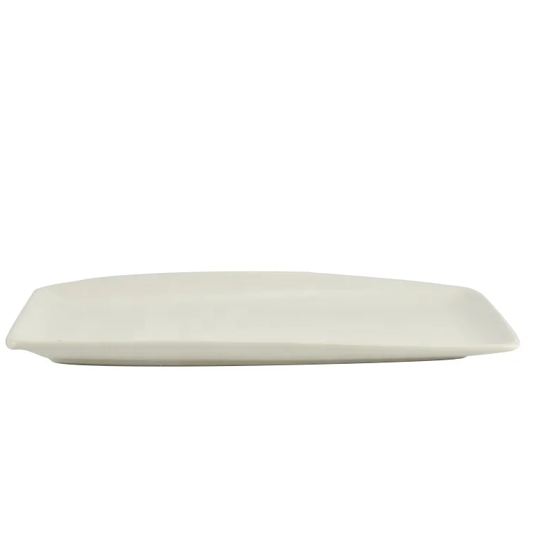 Factory direct sell white glazed rectangular plate ceramic serving platter