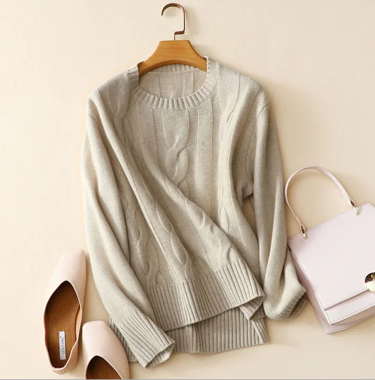 2023 ODM&OEM Professional Manufacture Custom Knitted Cable Sweaters Pullover Manufacturer Wool Cashmere Sweater Women