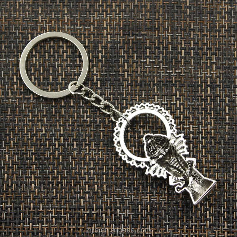 New fashion DIY men keychain 50*28mm Ganesha elephant buddha pendant Car Key Chain 30mm Ring Holder For Gift