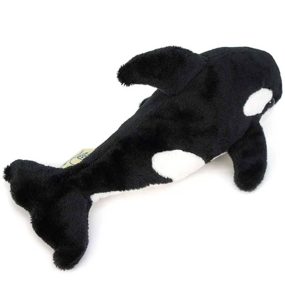 B386 Plush Stuffed Sea Animal Killer Whale Toys With Plastic Eyes Cute Lifelike Killer Whale Plush