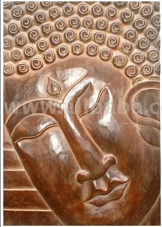 Dark Brown Polished Buddha Wooden Sculpture