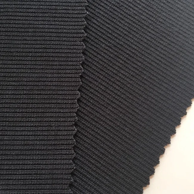 most high quality polyester spandex rib knitting single jersey fabric
