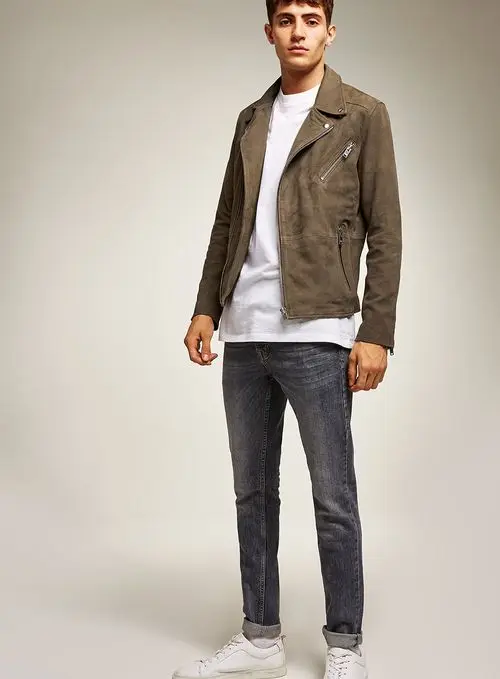 Wholesale latest custom design suede man leather jacket