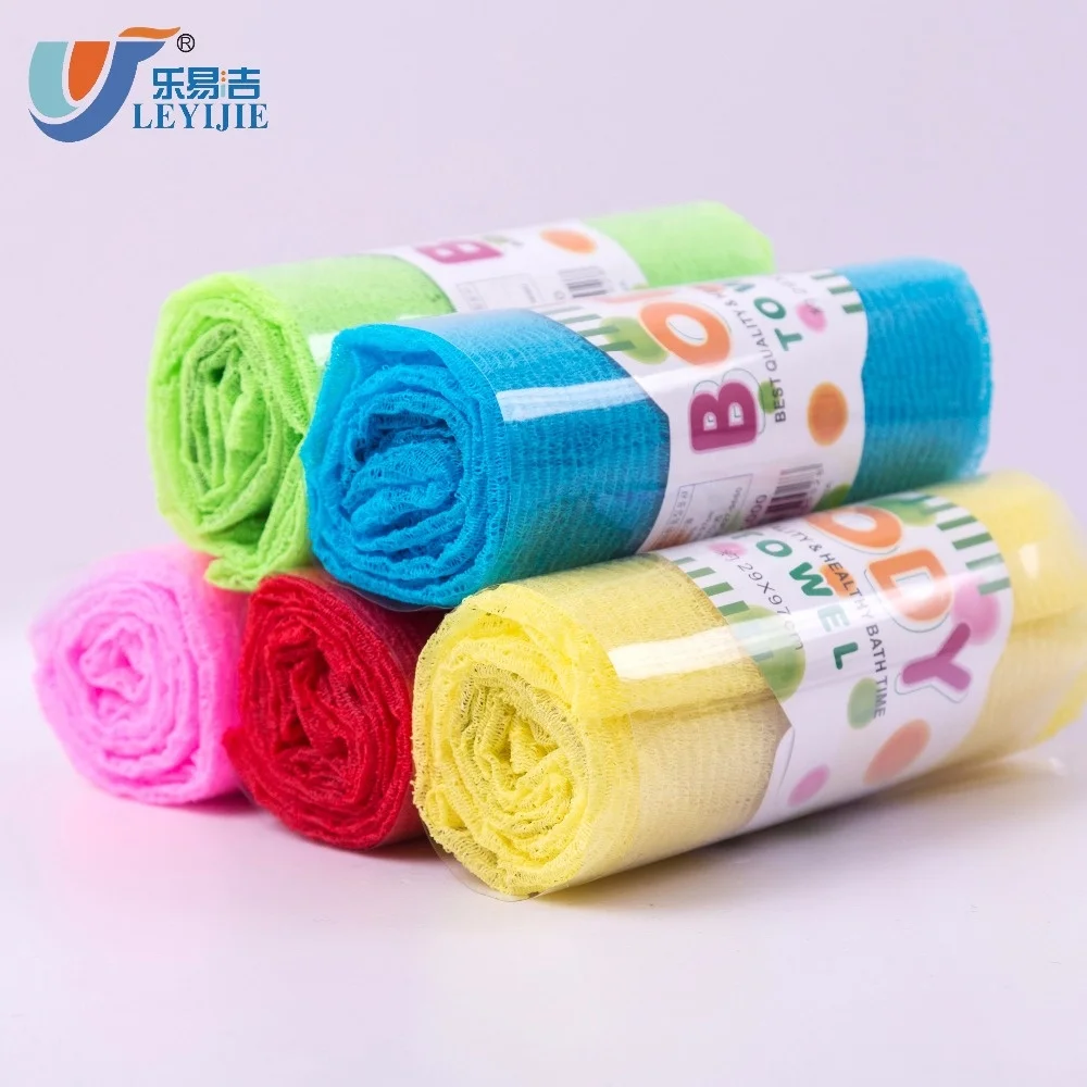 Full Stocked High Quality Shower Towel Body Scrub Cloth Exfoliating 100% Nylon Bath Scrub Towels