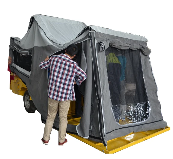 off road camping camper tent trailer with tool box