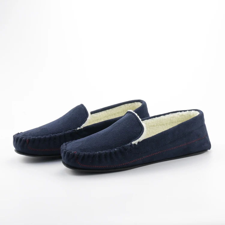 Дешевые Удобные мокасины; Зимняя домашняя обувь; Лоферы; Повседневные замшевые мокасины на плоской подошве для мужчин