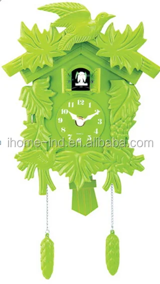 
gift clock pendulum wall clock plastic cuckoo clock with bird come out 