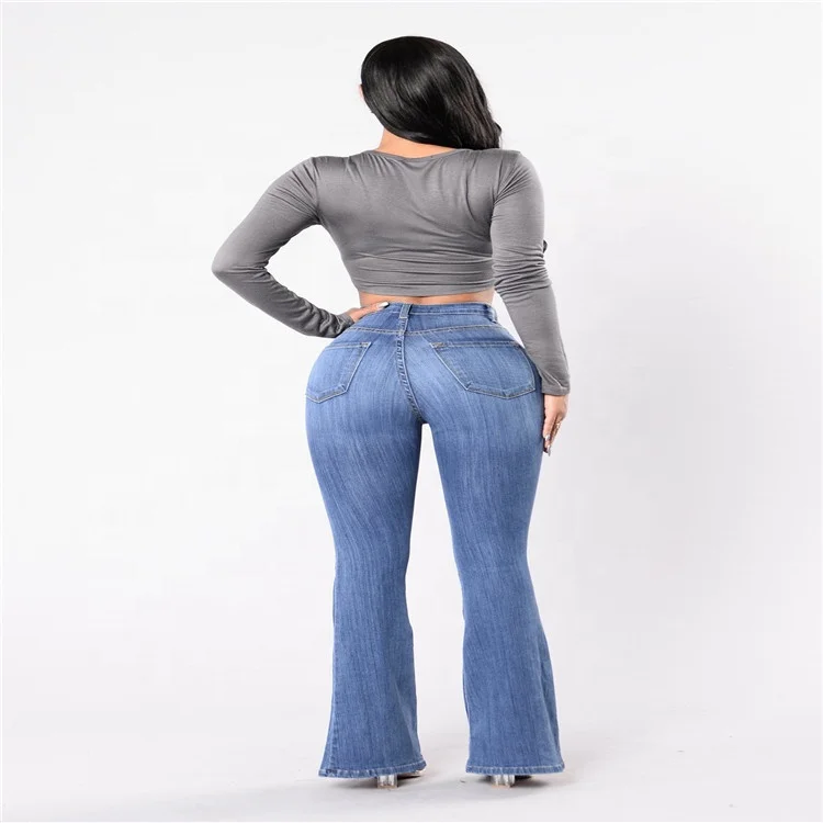 
Hot selling products wash waist micro trumpet flare pants for women jeans 