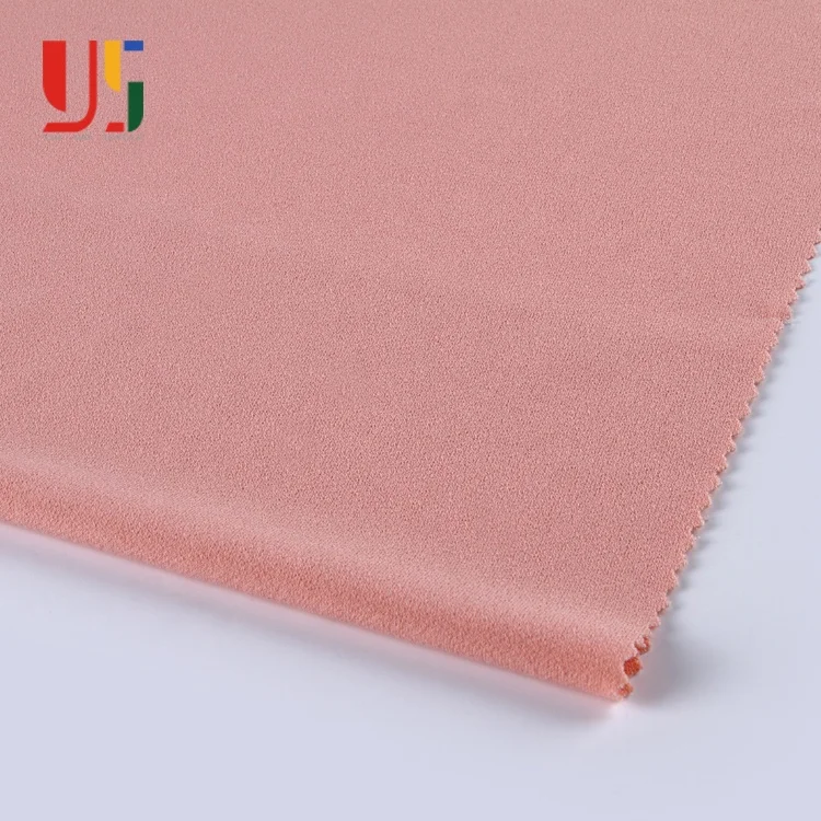 Pink Ity Knitted Single Jersey Spandex polyester Crepe Fabric Textile 100% Polyester