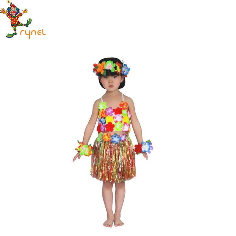 Hawaiian Dress Costumes Hula stage Performance costume For Kids PGCC4298