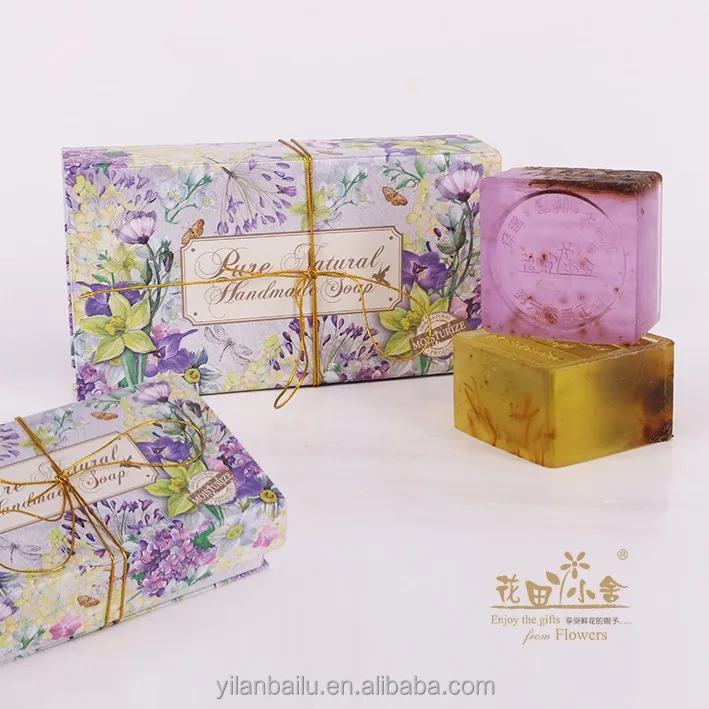 
Nice transparent soap whitening soap with dry flowers 