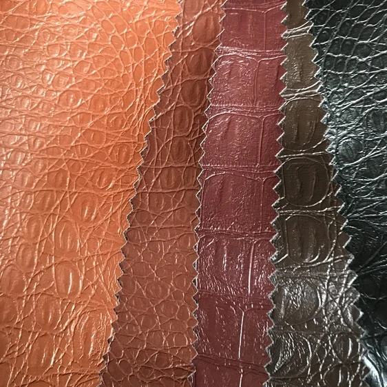 Exported good quality pu leather crocodile embossed fabric