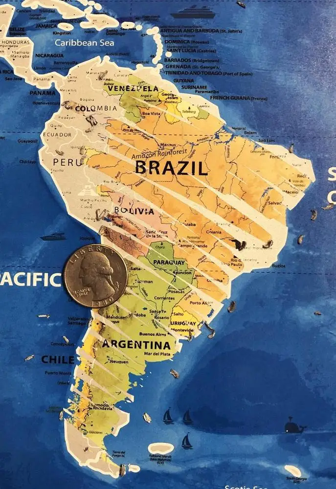 Настенный постер с нажимными штифтами поцарапаемая карта мира подарки для путешественников