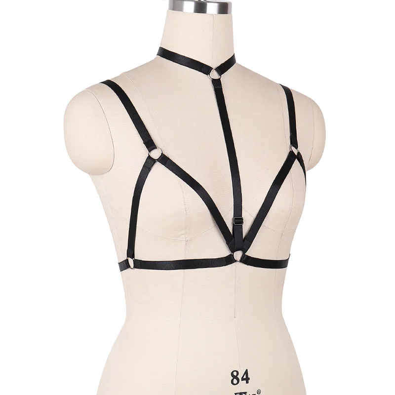 Bangdaerge Women Sexy Goth Lingerie Elastic Harness Bras O0198