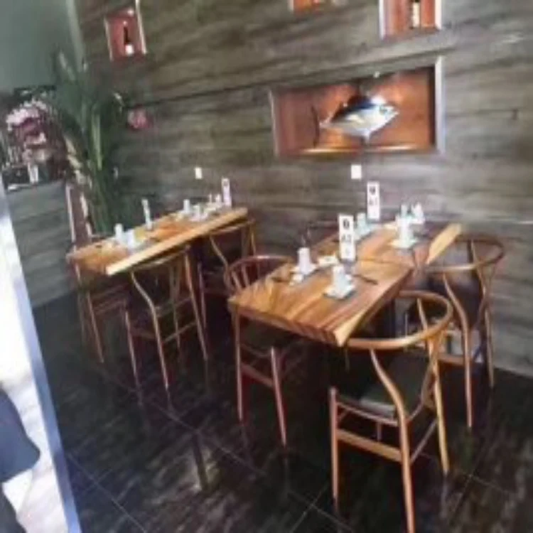 Dining Room Natural Solid Wood Dining Table And Chairs