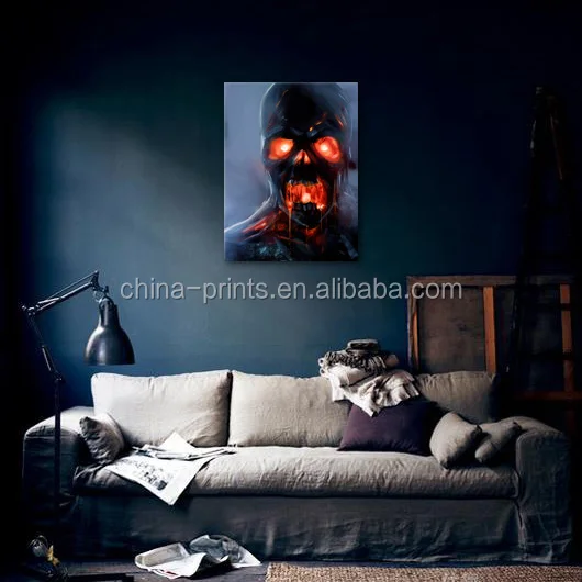1 Panel Red Eye Ghost HD Printed Custom Canvas Art Scary Skull-Printed Wall Picture Wholesale Drop-shipping/SJMT1884