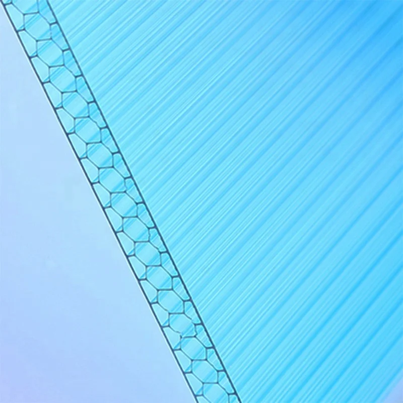 Polycarbonate Sheeting 10mm Honeycomb Clear Plastic sheet roofing plates for patio covers