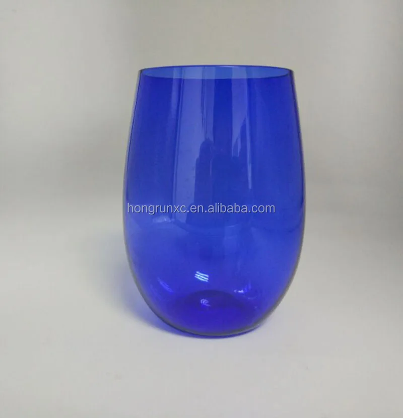 customized colored wine glass BPA free plastic wine glasses PET unbreakable reusable cups