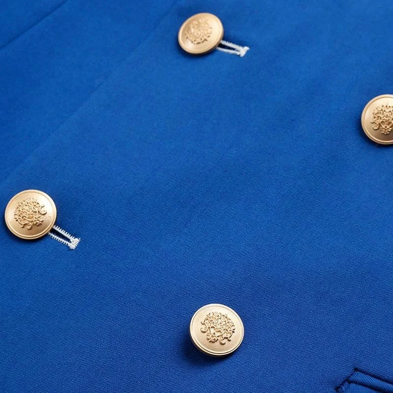 Wholesale Polyester Rayon Black Dark Blue Pants Suits Royal Blue Double-Breasted Men Suit